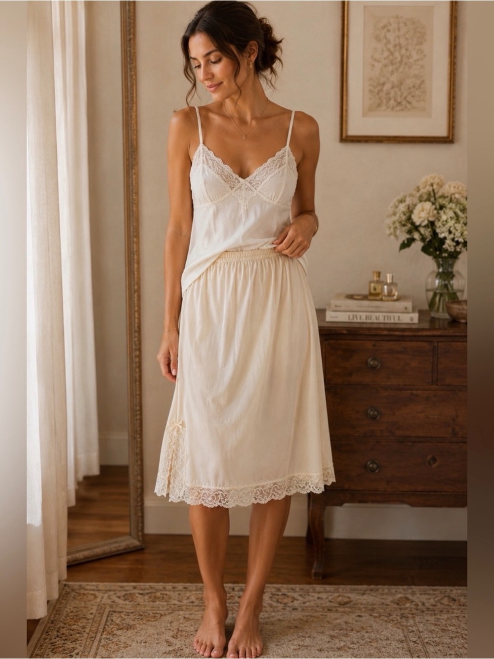 NWT Vintage Vassarette Slinky Liquid Half Slip Skirt - Large #4